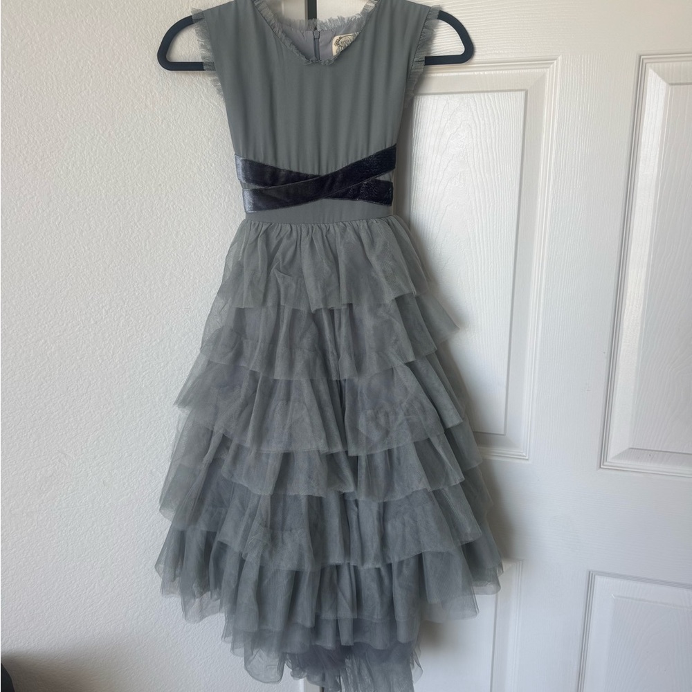 Joyfolie Geneva Petticoat Dress in Dusty Blue - Picture 3 of 6
